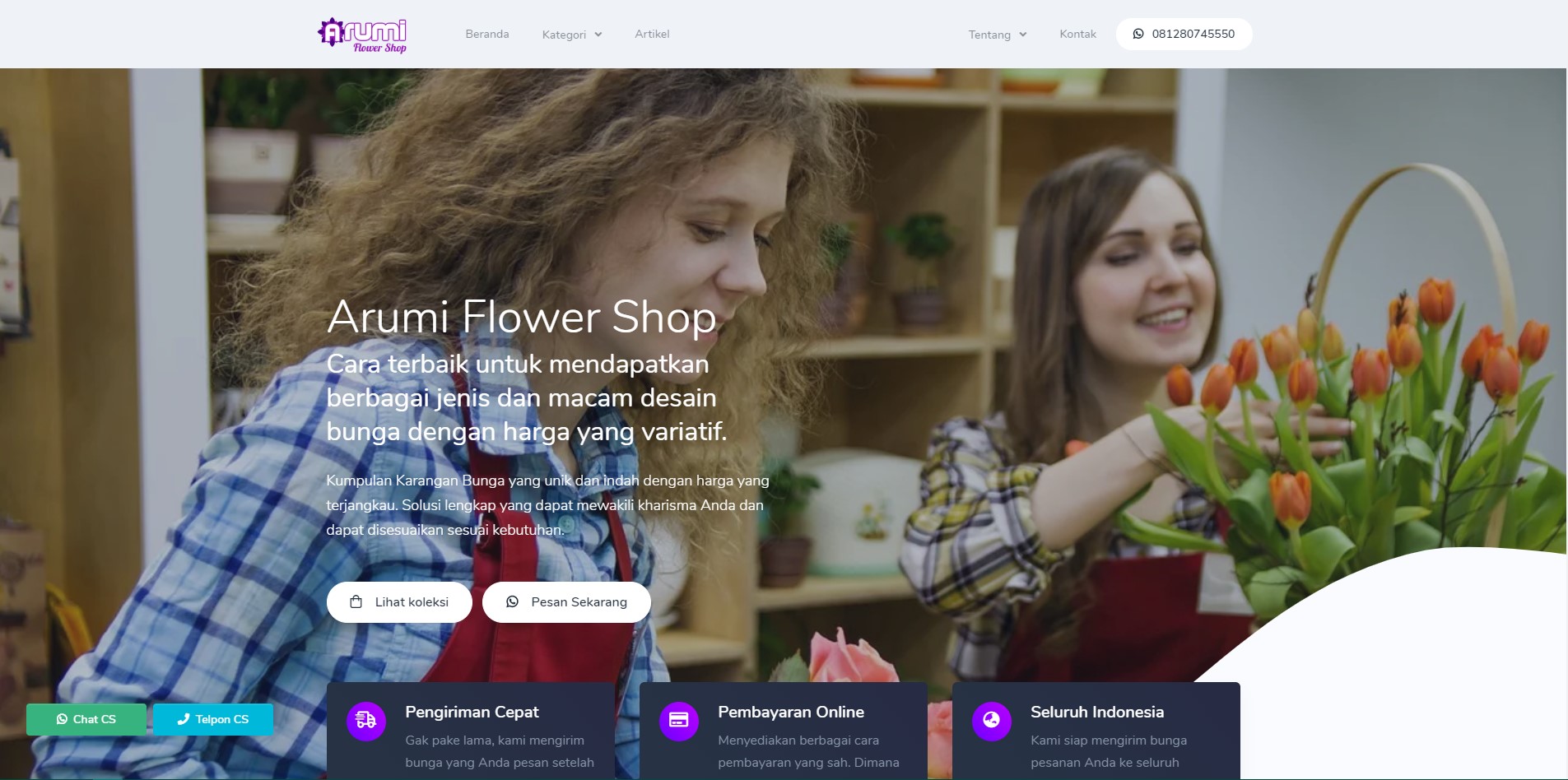 Jasa Pembuatan Web Commerce Toko Bunga Arumi